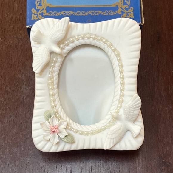Vintage White Porcelain Picture Frame - Picture 1 of 12